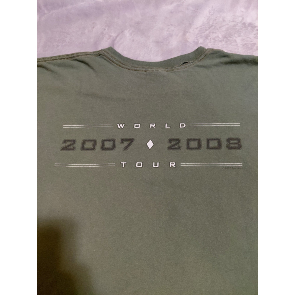 Bon Jovi World Tour 2007-2008 Green T- Shirt Size X-Large Gildan - Picture 5 of 9